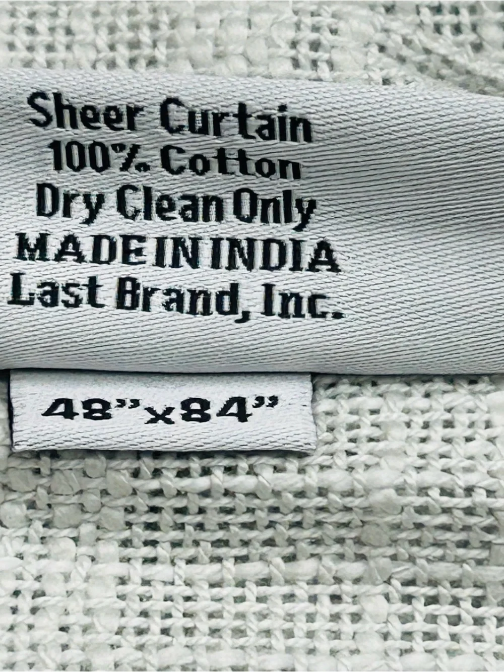 NWT QUINCE Set Of 2 48x84 Cotton Sheer Curtains Cloud 0168